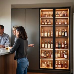 a group of people standing at a barAlcohol Storage Ideas – Keep Your Bottles Safe, Stylish, and Organized Whether you're a casual wine drinker, a cocktail enthusiast, or someone who enjoys collecting premium spirits, proper alcohol storage is essential. Storing your alcohol the right way doesn’t just preserve its flavor and quality—it can also turn your collection into a stylish part of your home décor. From small apartments to spacious homes, here are some smart and practical alcohol storage ideas for every type